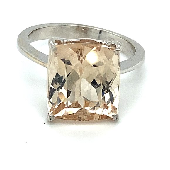 Imperial Topaz 11.17ct Solid 18K White Gold Ring - Picture 1 of 9